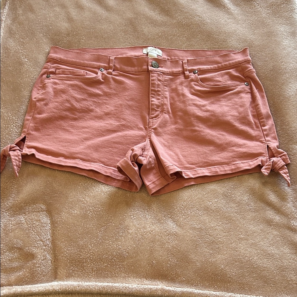 Women's Salmon Colored Denim Shorts